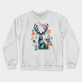 Colorful Nature Inspired Stag Crewneck Sweatshirt